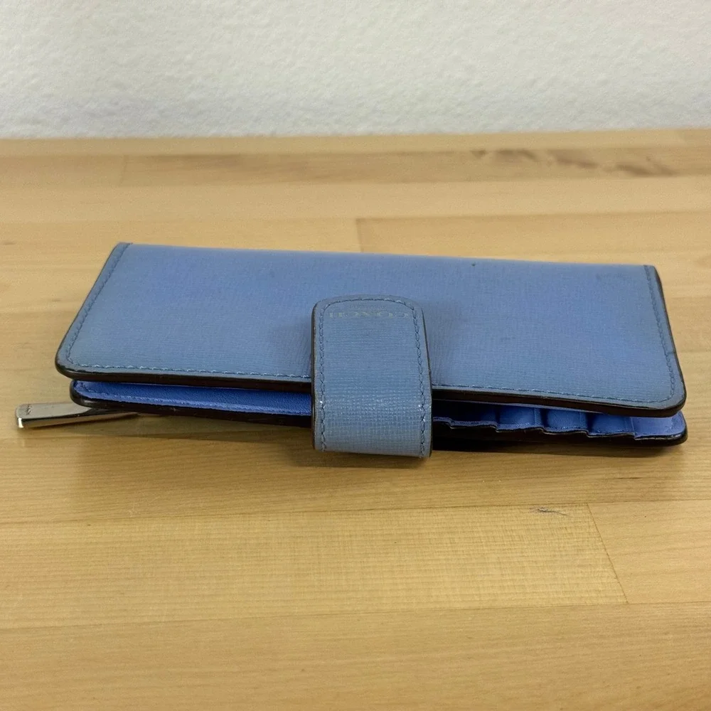 Coach Blue Oxford Saffiano Leather Phone Wallet *SEE PHOTOS